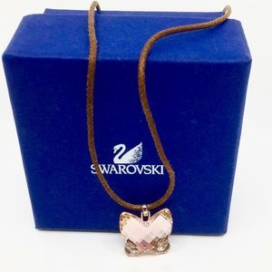SWAROVSKI~pink crystal butterfly~CHOKER NECKLACE